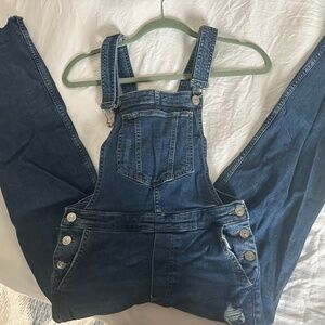 H&M | Divided Denim Distressed Bib Overalls |  Medium Wash |  Size 2